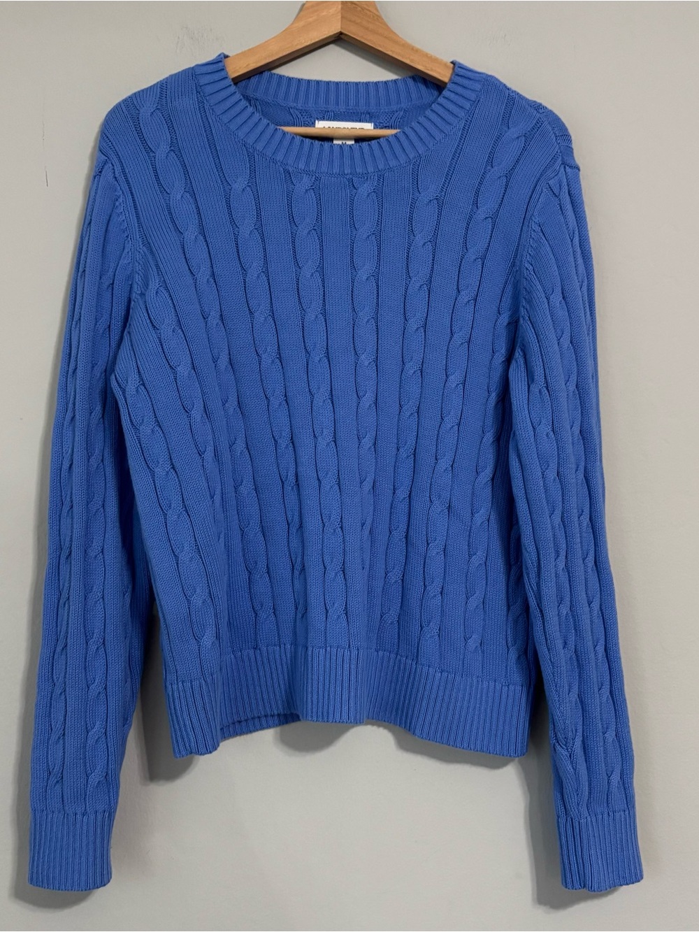 Lands End 100% Cotton Chunky Cable Knit Sweater